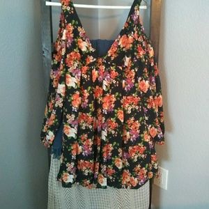 Cold shoulder floral dress